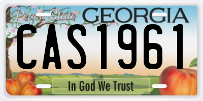 GA license plate CAS1961