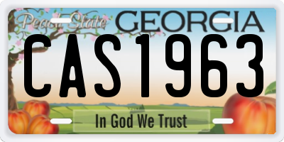GA license plate CAS1963