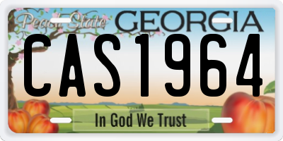 GA license plate CAS1964