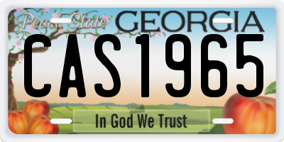GA license plate CAS1965