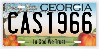 GA license plate CAS1966