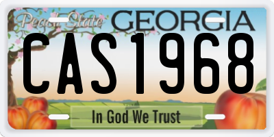 GA license plate CAS1968