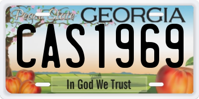 GA license plate CAS1969