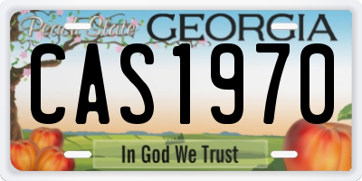 GA license plate CAS1970