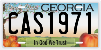 GA license plate CAS1971