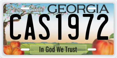 GA license plate CAS1972