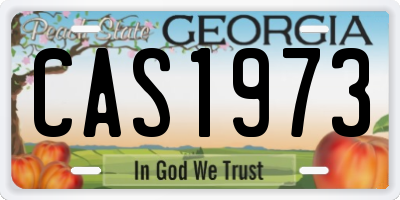 GA license plate CAS1973