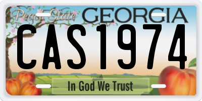 GA license plate CAS1974