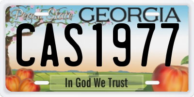 GA license plate CAS1977
