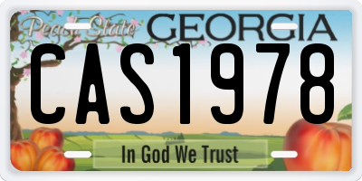GA license plate CAS1978
