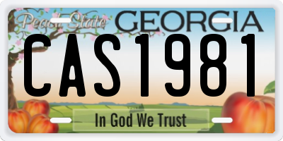 GA license plate CAS1981