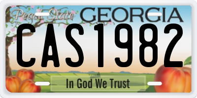 GA license plate CAS1982