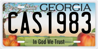 GA license plate CAS1983