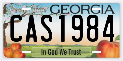 GA license plate CAS1984
