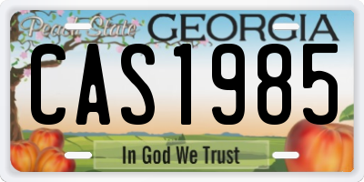 GA license plate CAS1985