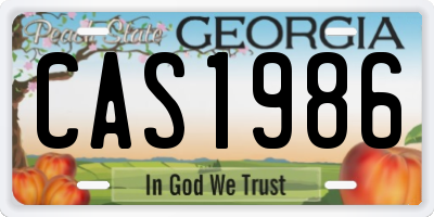 GA license plate CAS1986
