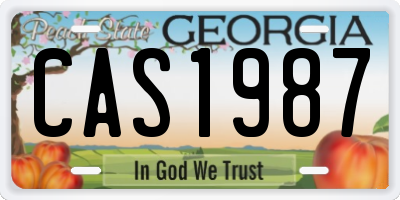 GA license plate CAS1987
