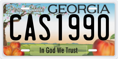 GA license plate CAS1990