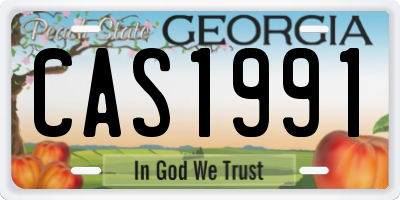 GA license plate CAS1991