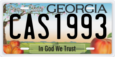 GA license plate CAS1993