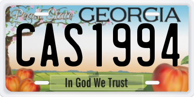 GA license plate CAS1994