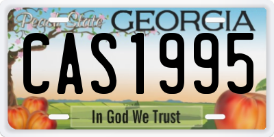 GA license plate CAS1995