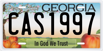 GA license plate CAS1997