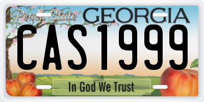 GA license plate CAS1999