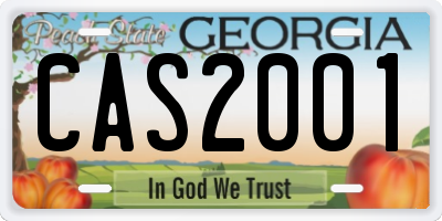 GA license plate CAS2001