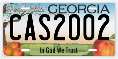 GA license plate CAS2002