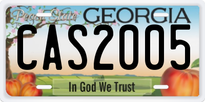 GA license plate CAS2005