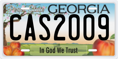 GA license plate CAS2009