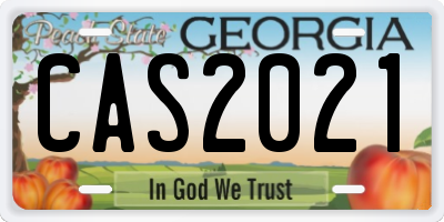GA license plate CAS2021