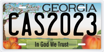 GA license plate CAS2023