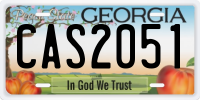 GA license plate CAS2051