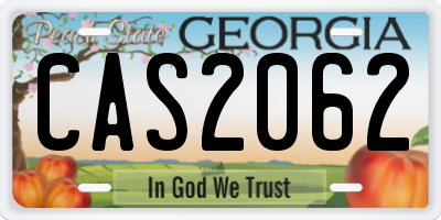 GA license plate CAS2062