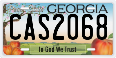GA license plate CAS2068