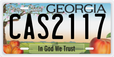 GA license plate CAS2117