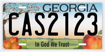 GA license plate CAS2123