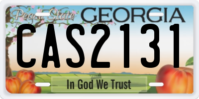 GA license plate CAS2131