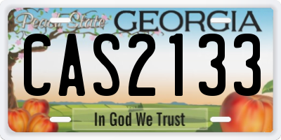 GA license plate CAS2133