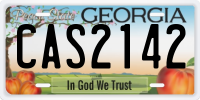 GA license plate CAS2142