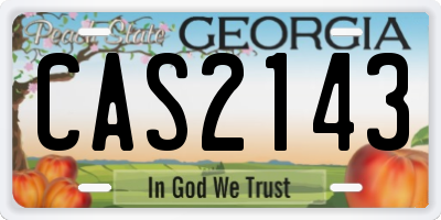 GA license plate CAS2143