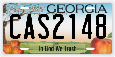 GA license plate CAS2148