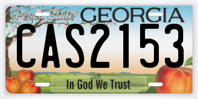 GA license plate CAS2153