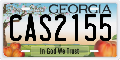 GA license plate CAS2155
