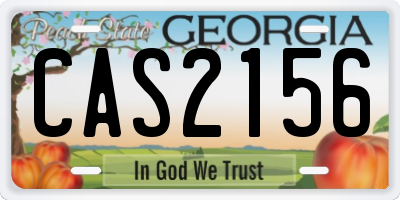 GA license plate CAS2156