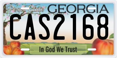 GA license plate CAS2168