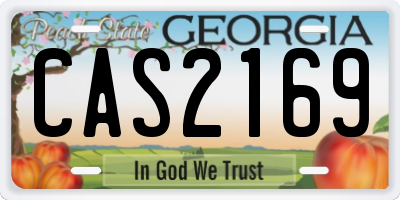 GA license plate CAS2169