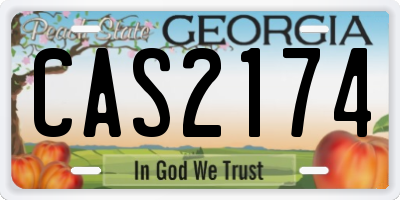 GA license plate CAS2174